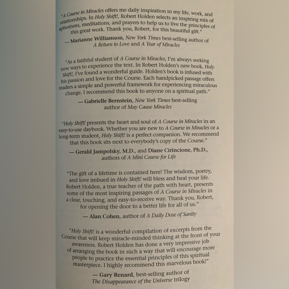 Holy Shift! 365 Daily Meditations Book
From A Course In Miracles - Picture 6 of 6